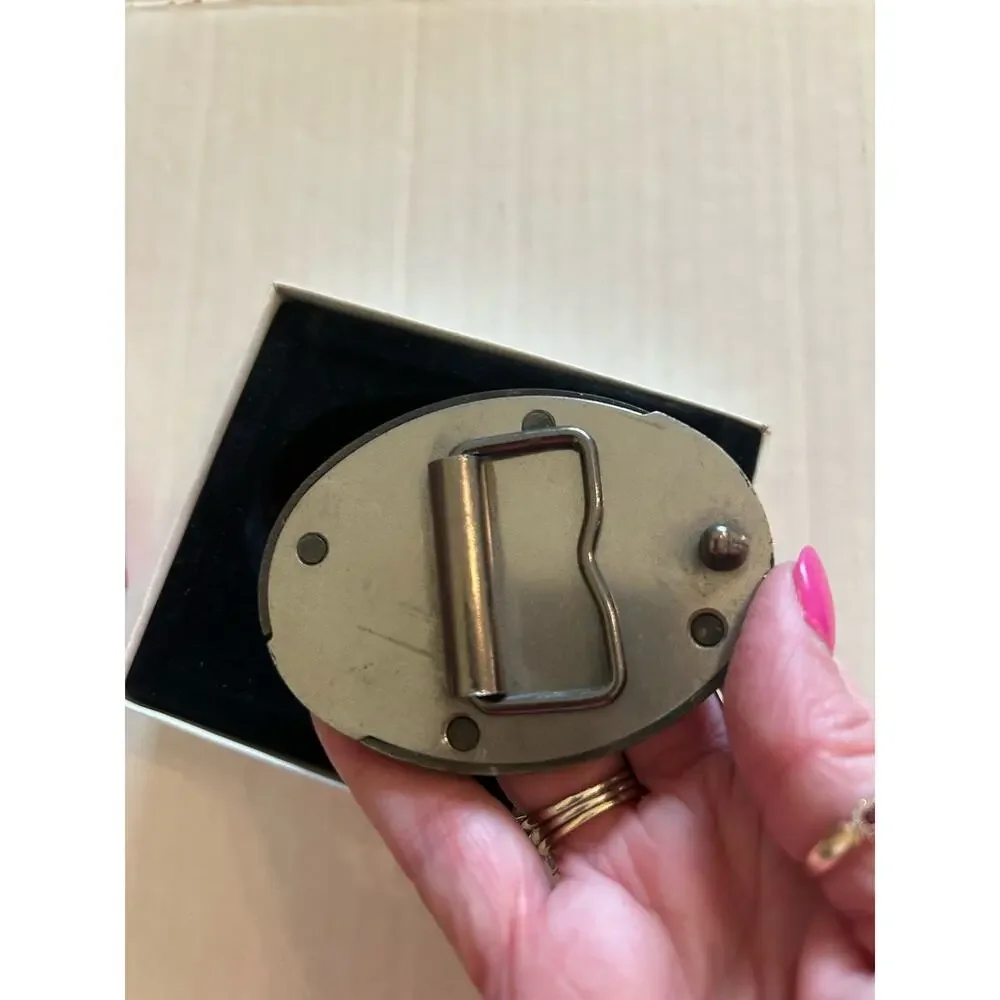 Reproduction C.S.A. Civil War Style Oval Belt Buckle Military Slide Out Center